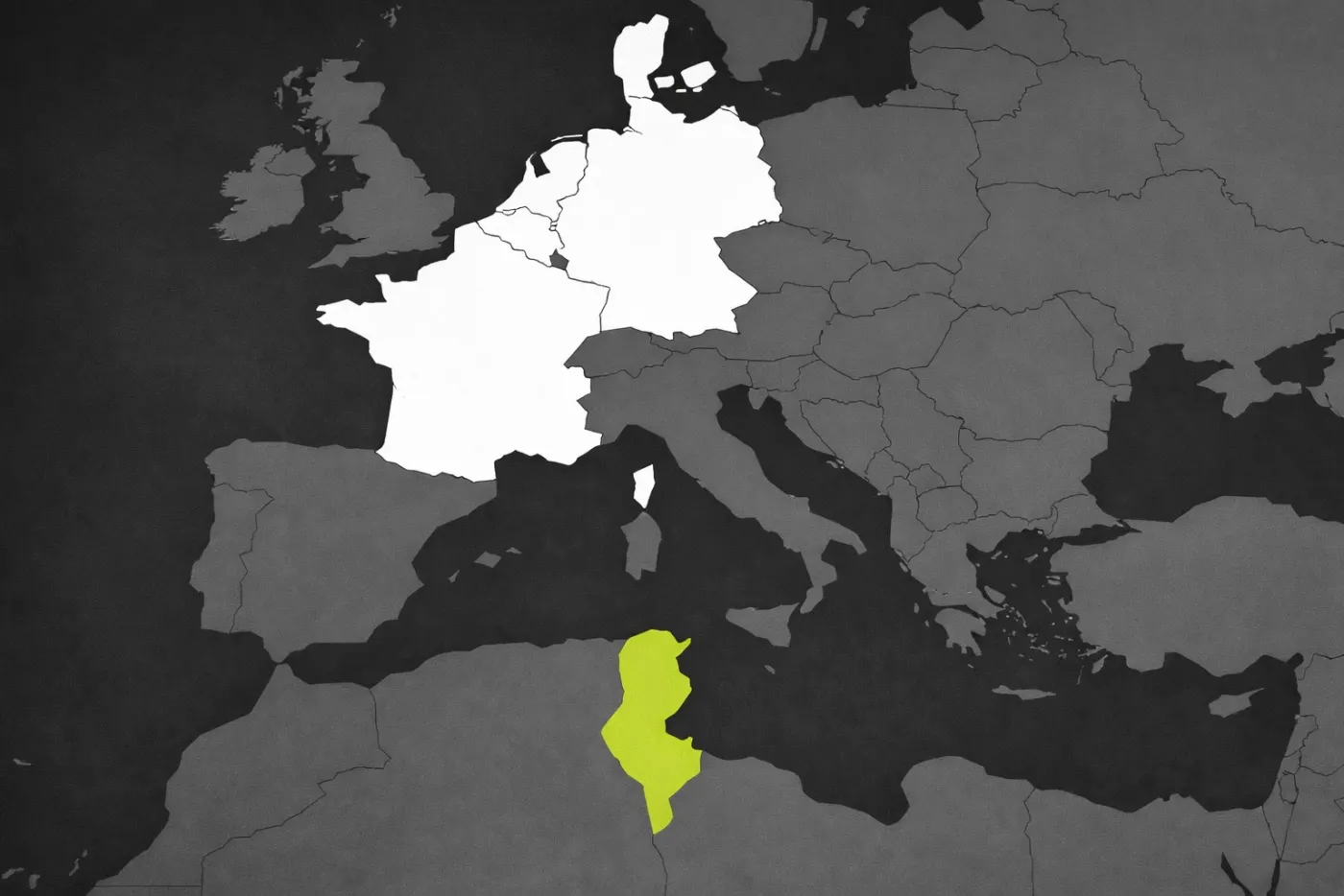 Map of our markets in Europe and production in Tunisia